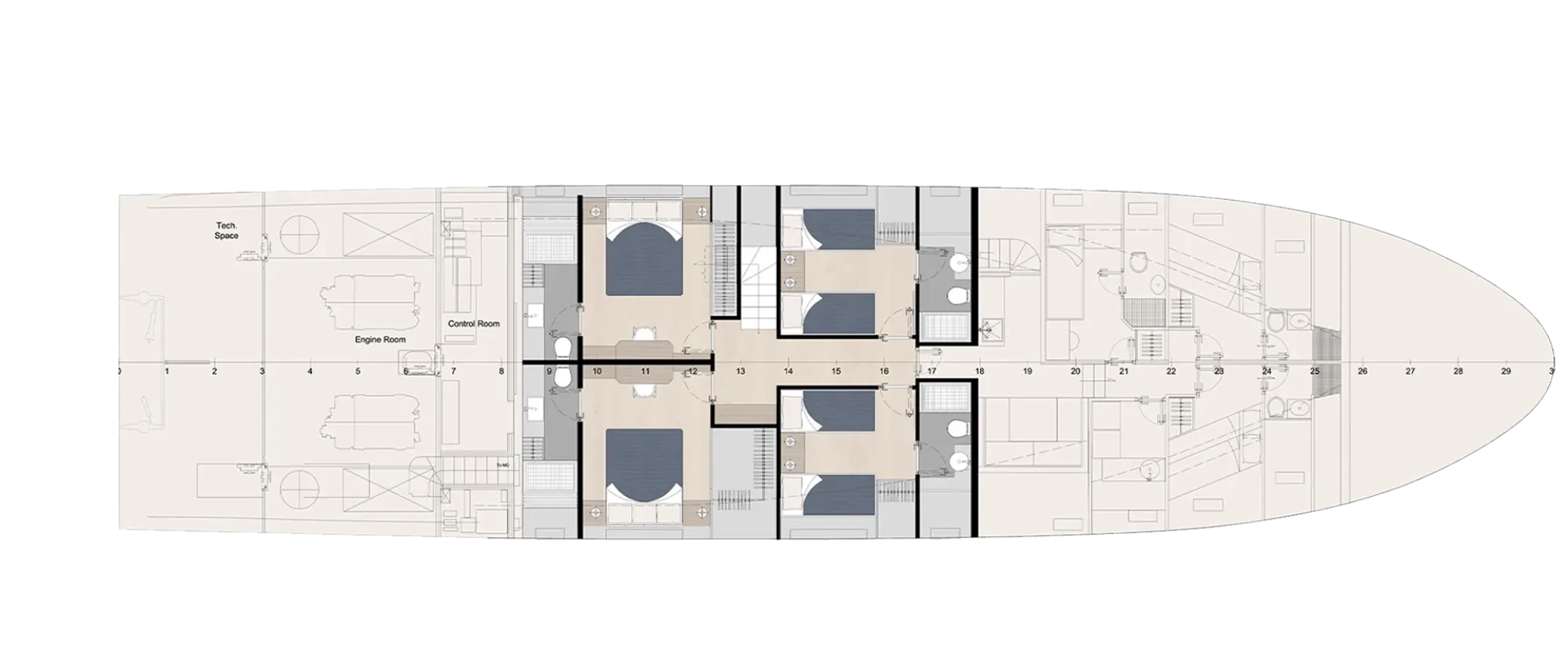 Layout Filippetti Yachts Navetta 32