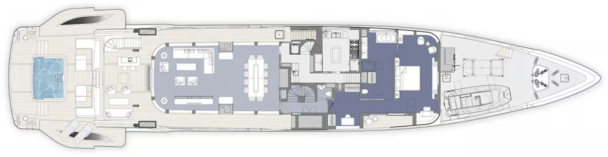 Layout Benetti Yachts B.Now 67M Oasis Deck