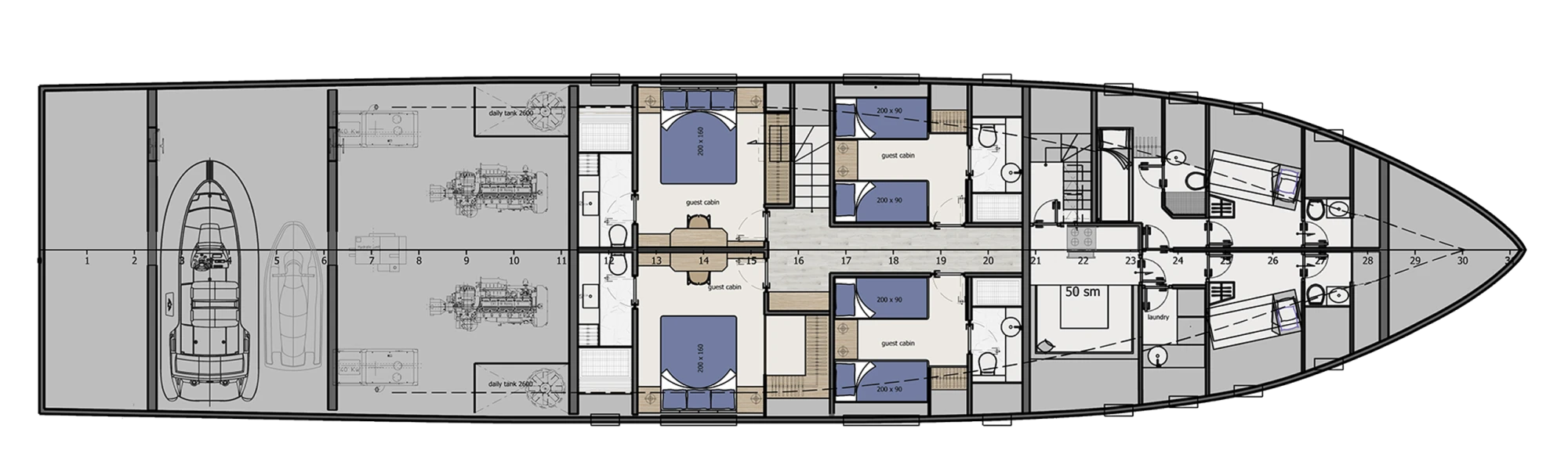 Layout Filippetti Yachts Navetta 35